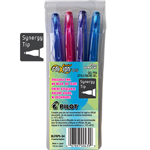 Pilot® Frixion® Point Erasable Gel Pens 0.5 mm Assorted Colours 4/pkg